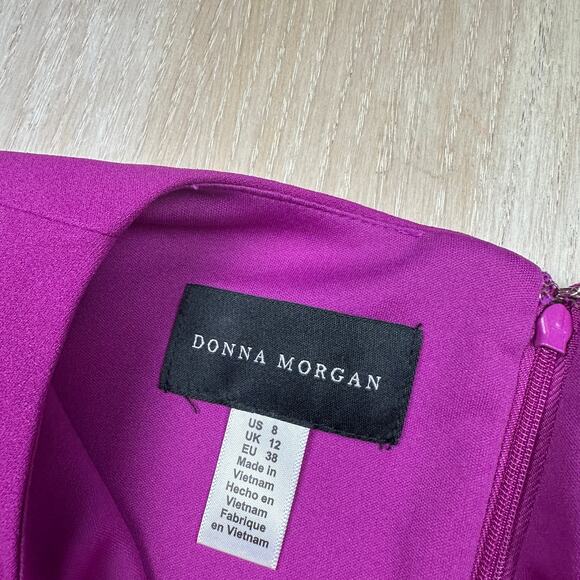 NWT Donna Morgan Fuchsia Bell Sleeve Office Cocktail Vibrant Sheath Dress 8 - Picture 9 of 16